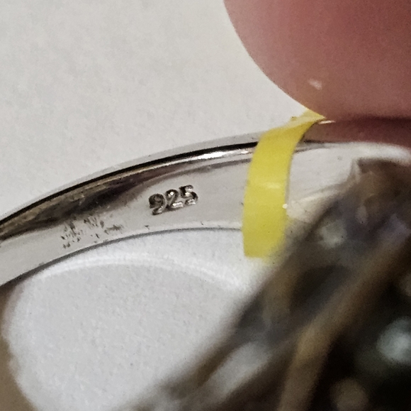 Sleeping Beauty Turquoise & Electric Blue Topaz  Ring Platinum over 925 Size 10 - Picture 11 of 11